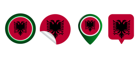 albania flagga platt ikon symbol illustration png