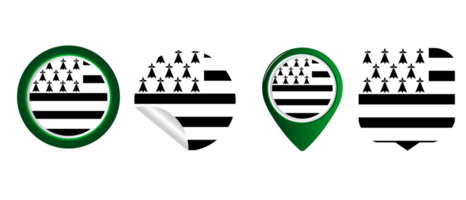 illustration de symbole icône plate drapeau bretagne png