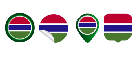 ilustración de símbolo de icono plano de bandera de gambia png