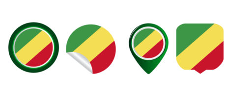 Republic of the Congo flag flat icon symbol illustration png