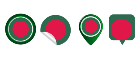 Bangladesh vlag vlak icoon symbool illustratie png
