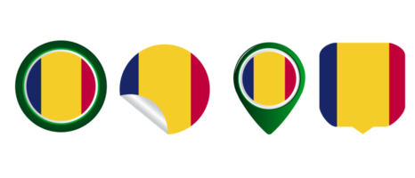 ilustración de símbolo de icono plano de bandera de chad png