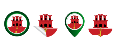 gibraltar flagga platt ikon symbol illustration png