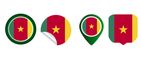 camerun bandiera piatto icona simbolo illustrazione png