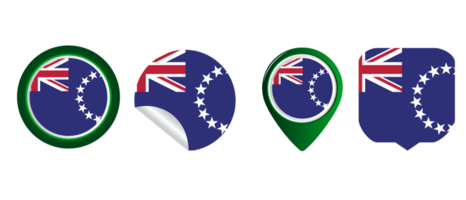 Cook Islands flag flat icon symbol illustration png