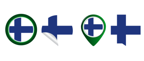 finlande, drapeau, plat, icône, symbole, illustration png