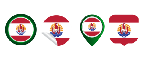 ilustração de símbolo de ícone plano de bandeira da polinésia francesa png