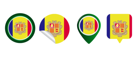 ilustración de símbolo de icono plano de bandera de andorra png