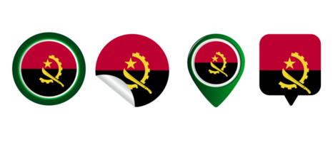 Angola flag flat icon symbol illustration png