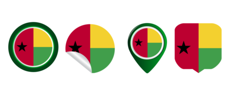 illustration du symbole de l'icône plate du drapeau de la guinée bissau png