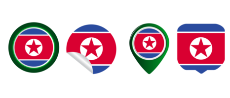 ilustração de símbolo de ícone plano de bandeira da coreia do norte png