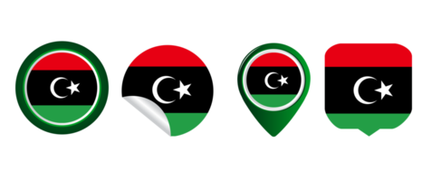 libyen flagga platt ikon symbol illustration png