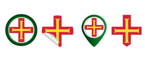 Guernsey-Flagge flache Symbol-Symbol-Illustration png