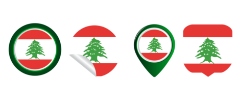 Lebanon flag flat icon symbol illustration png