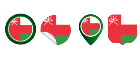 Oman flag flat icon symbol illustration png