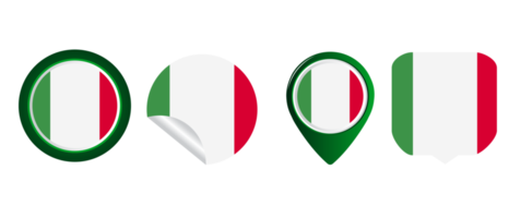 Italia bandiera piatto icona simbolo illustrazione png