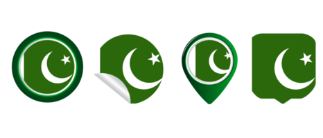 ilustração de símbolo de ícone plano de bandeira do Paquistão png