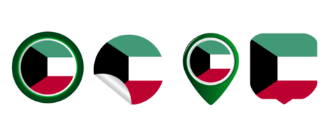 kuwait flagga platt ikon symbol illustration png