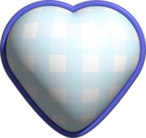 aesthetic cute 3D colorful checkers heart shape decoration png