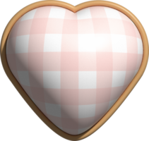 aesthetic cute 3D colorful checkers heart shape decoration png