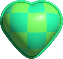 aesthetic cute 3D colorful checkers heart shape decoration png