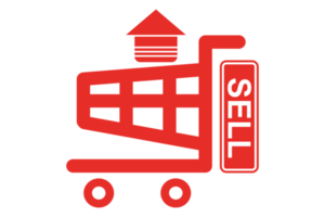 red selling trolley basket png