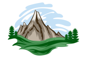 Mountain art design png