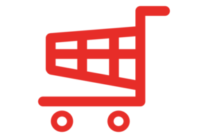 red selling trolley basket png