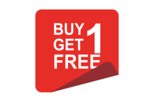 Buy 1 Get 1 Free Red Label Tag png