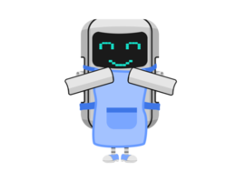 lindo personaje de dibujos animados robot mucama png