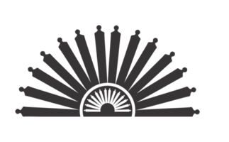 diseño de png de rayos de sol negro