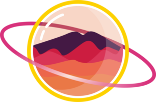 Mountain Sunset View on Planet Glass png