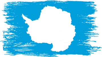 Bandera de la Antártida con textura de pintura de pincel sobre fondo blanco. png