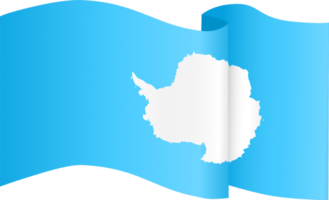 Antarctica flag flying on white background png