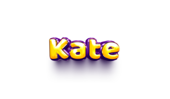 names of girls English helium balloon shiny celebration sticker 3d inflated Kate png