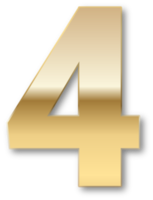 d'oro numero con ombra png