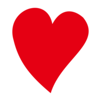 singolo cuore simbolo nel rosso. semplice piatto cuore icona o logo isolato su trasparente sfondo. adatto per uso come un' simbolo di amore e San Valentino design png