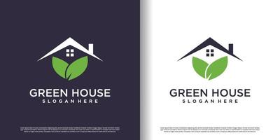 vector premium de plantilla de diseño de logotipo de casa verde