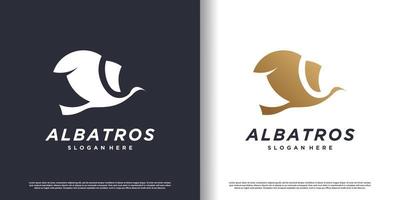 vector premium de diseño de logotipo de albatros