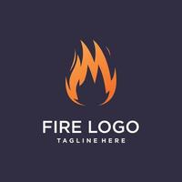 diseño de logotipo de fuego con vector premium de concepto abstracto creativo
