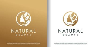 diseño de logotipo de belleza natural con vector premium de estilo único