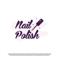 Nail logo design template with creative abstract style Premium Vector