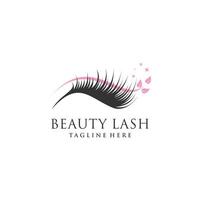 Eyelashes logo icon with modern beauty concept design Premium Vector