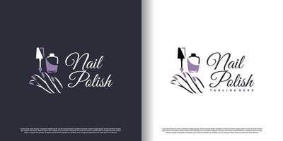 nail vector logo desaign with modern unique style premium vector
