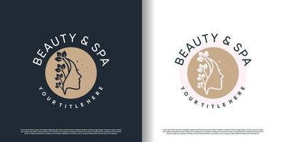 diseño de logotipo de belleza con vector premium de concepto moderno