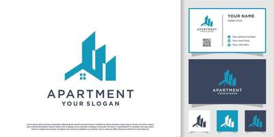 Apartment logo design template Premium Vector