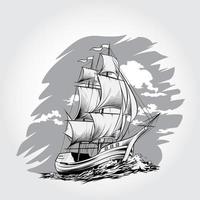 Sailing Ship Vector Illustration. The Illustration a great suitable for Sail application  activities.