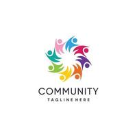 Community logo design vector Premium Vector