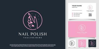plantilla de diseño de logotipo de uñas con vector premium de estilo abstracto creativo