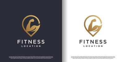 Fitness logo design vector with creative element concept